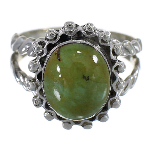 Southwest Jewelry Genuine Sterling Silver Turquoise Ring Size 6-1/4 QX75118